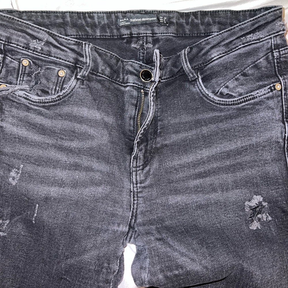 Zara Black ripped jeans